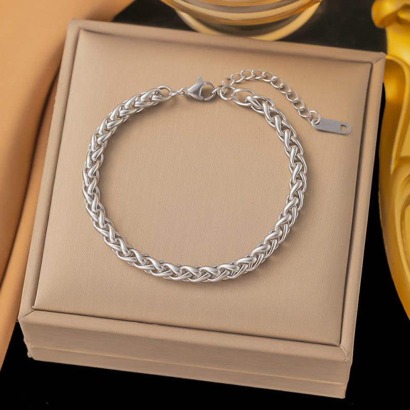 Titanium Steel Female Gold Fashion Light Luxury High Bracelets