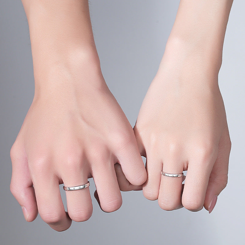 Women's & Men's French Love You Couple And One Pair Rings