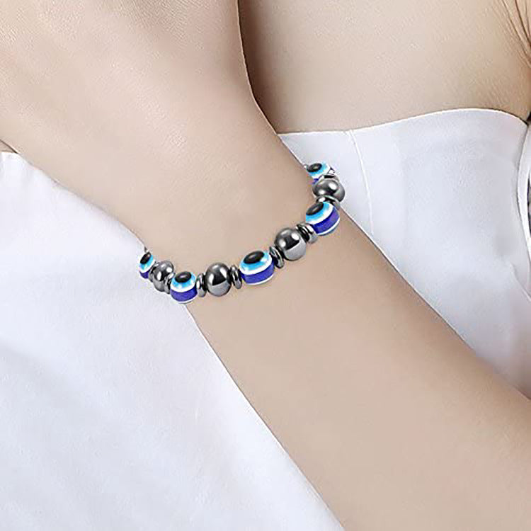 Haematite Eye Gift For Ladies Hematite Spacer String Beads Stretch Bracelet