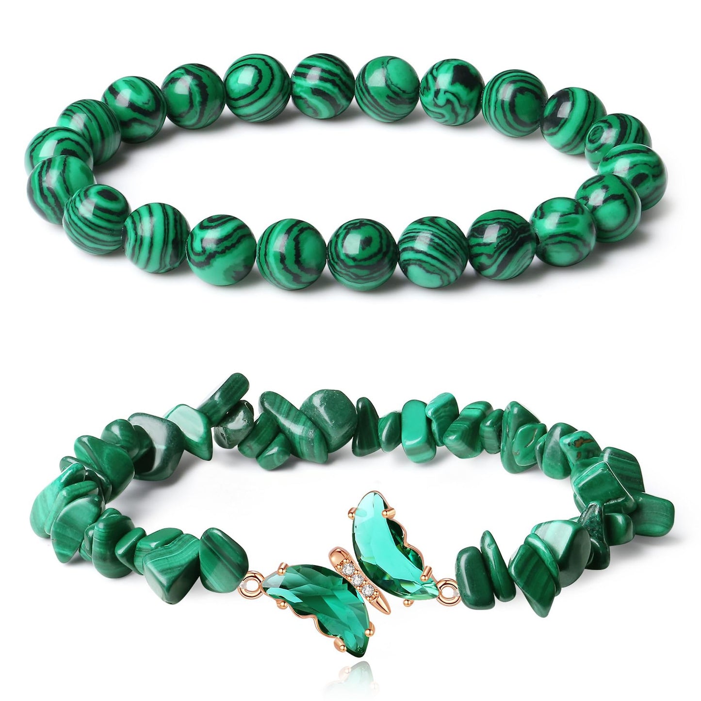 Simple Butterfly Natural Stone Crystal String Beads Bracelets