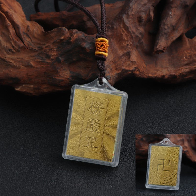 Foil Mantra Built-in Scripture Temple Binding Pendants