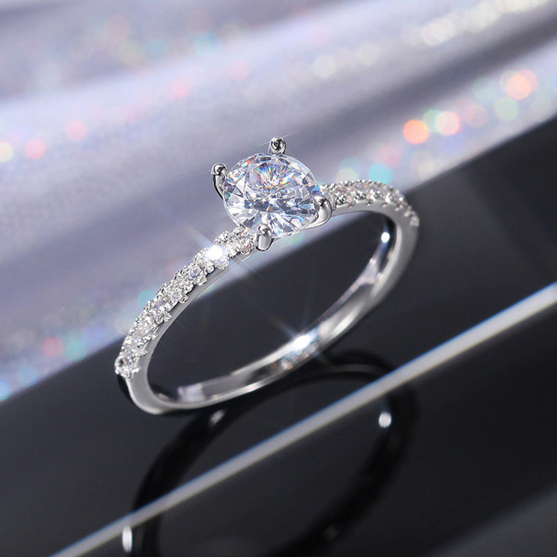 Women's Fashion Zircon Engagement Light Luxury Personality Ring