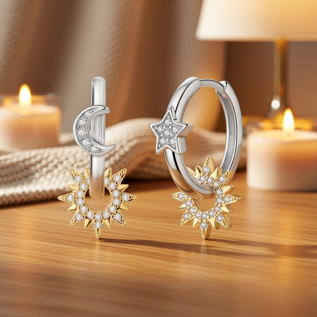 Zircon Star Moon Clover Fashion Holiday Gift Ear Buckle