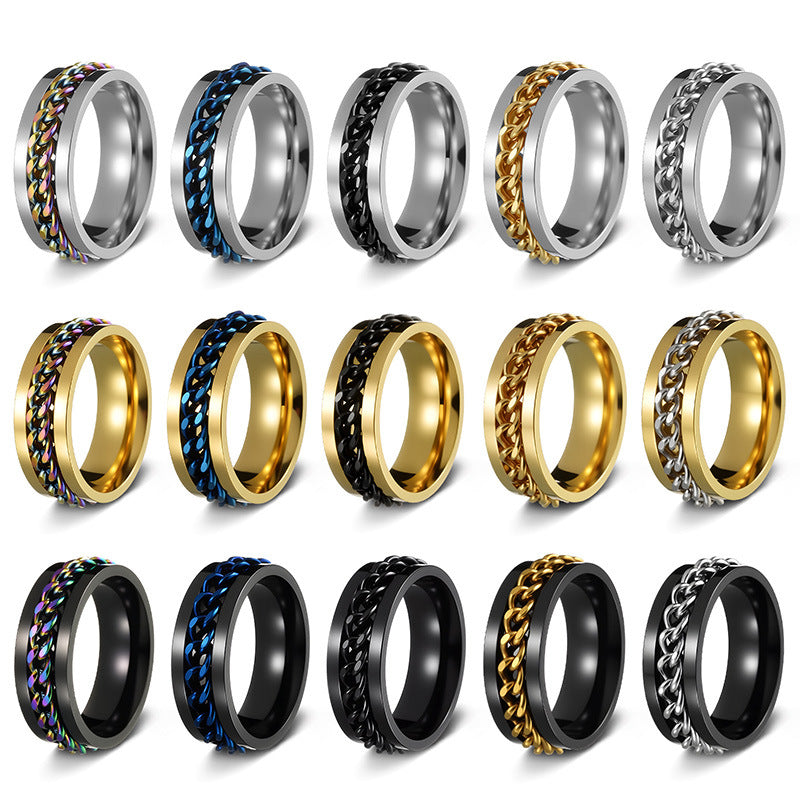 Titanium Decompression Hip Hop Cool Open Ring