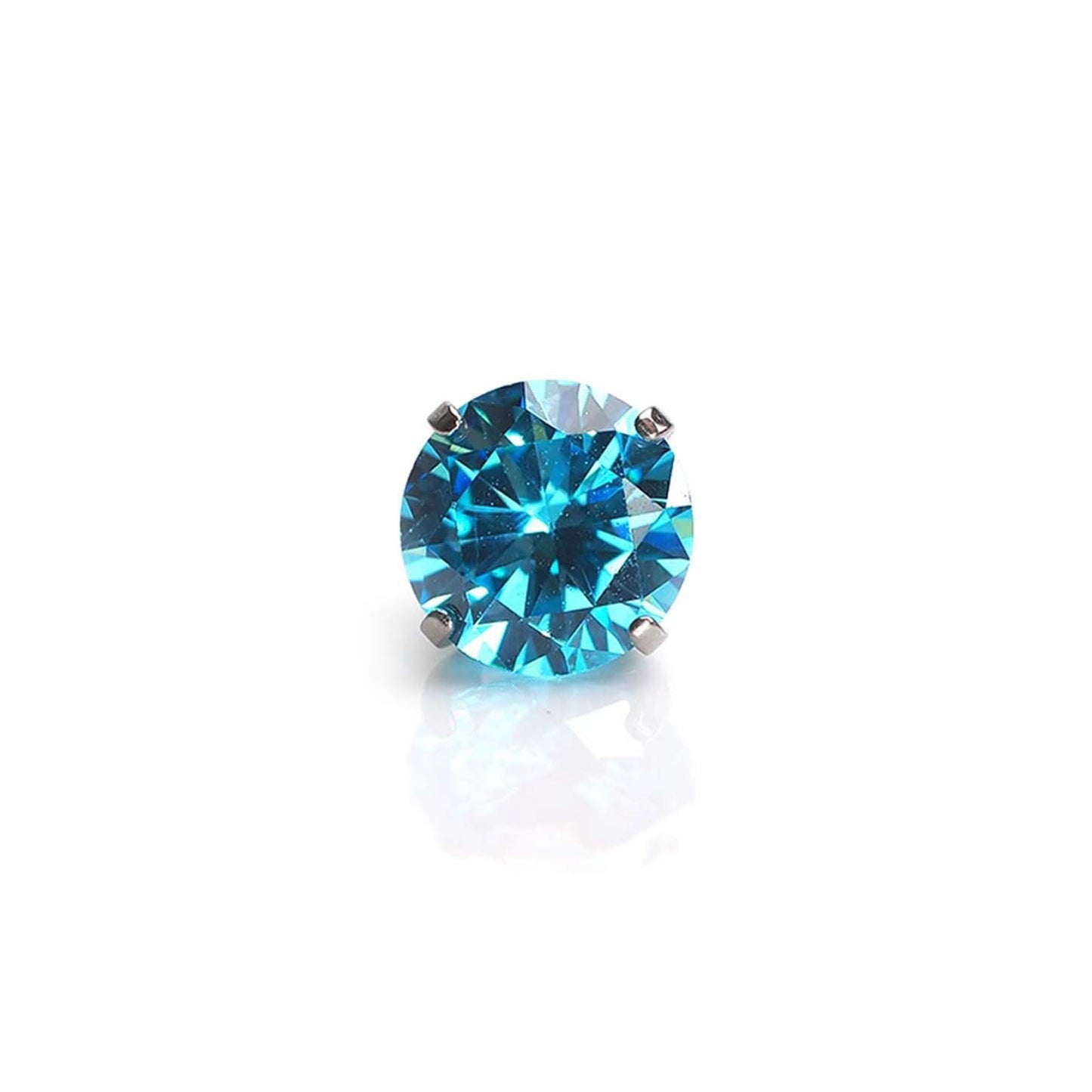 Titanium Alloy Ear Pointed Bottom Inlaid Zircon Replacement Head Labret Stud Earrings