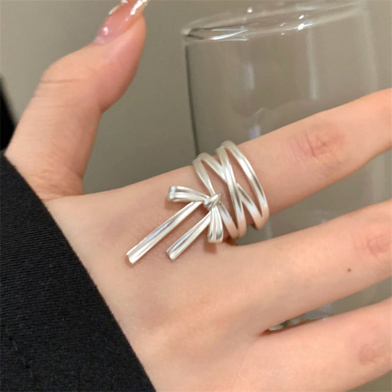 Women's Sier Simple Light Luxury High-grade Index Finger Open Rings