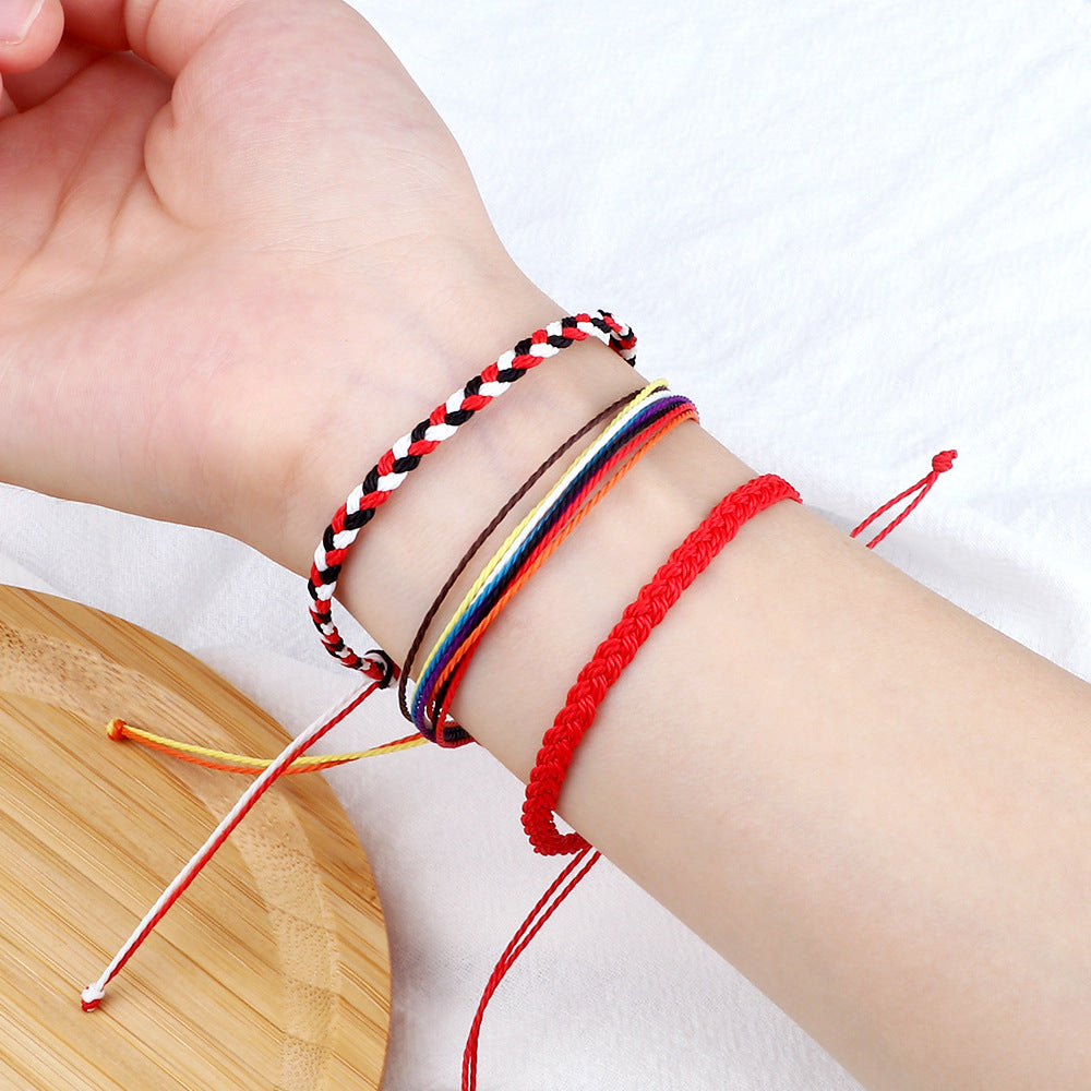 Coast Style Twin Creative Wax Line Hand Weaving Bracelet
