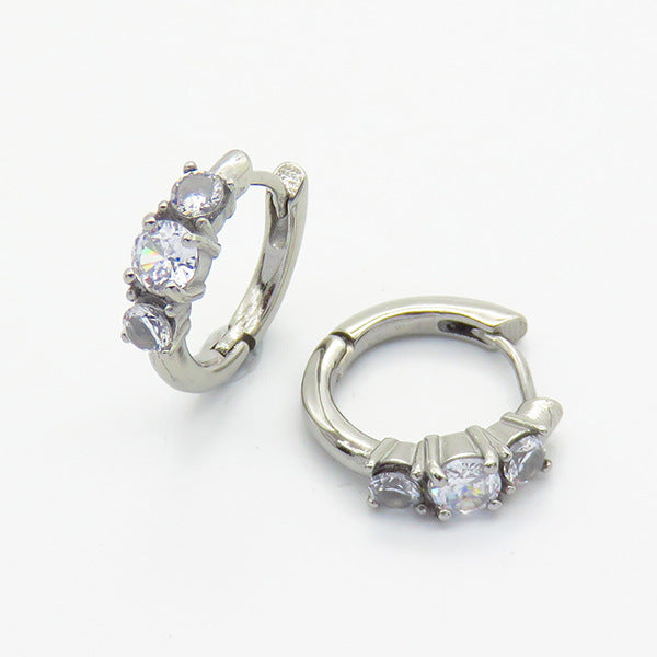Color Zircon Advanced Design Sense Ear Female Fashionable Earrings