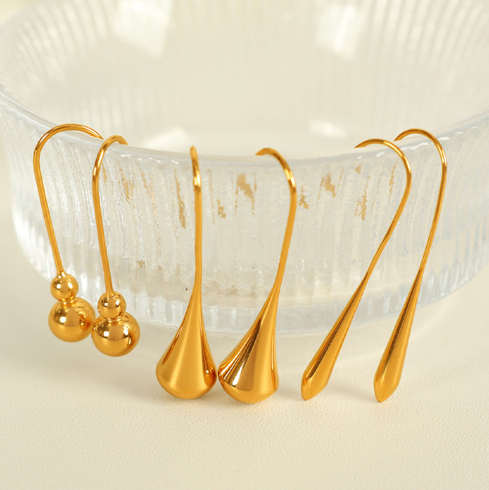 Unique Design Ear Hooks Drop-shaped Gourd Rings