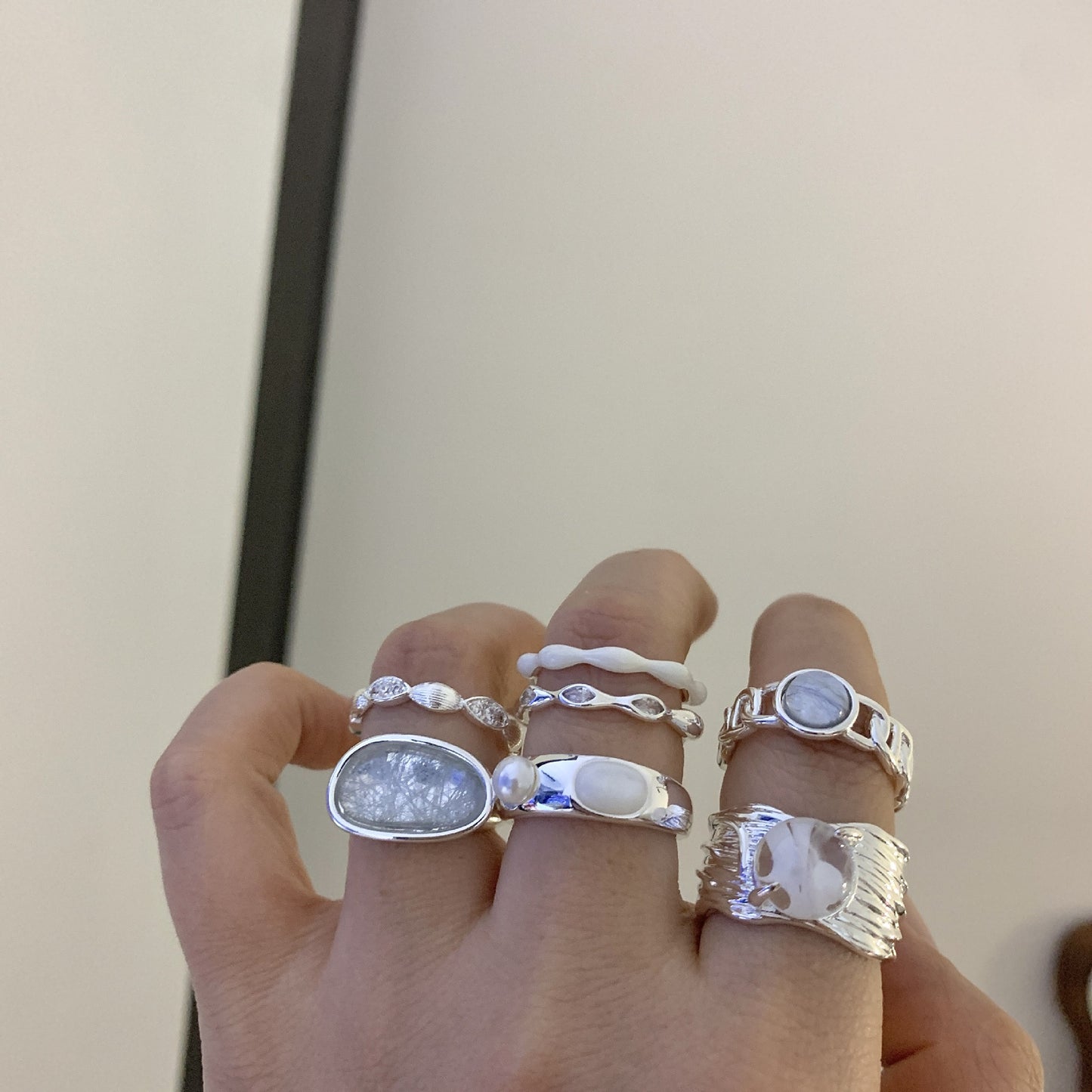 Advanced Niche Unique Decoration Fritillary Tigereye Rings