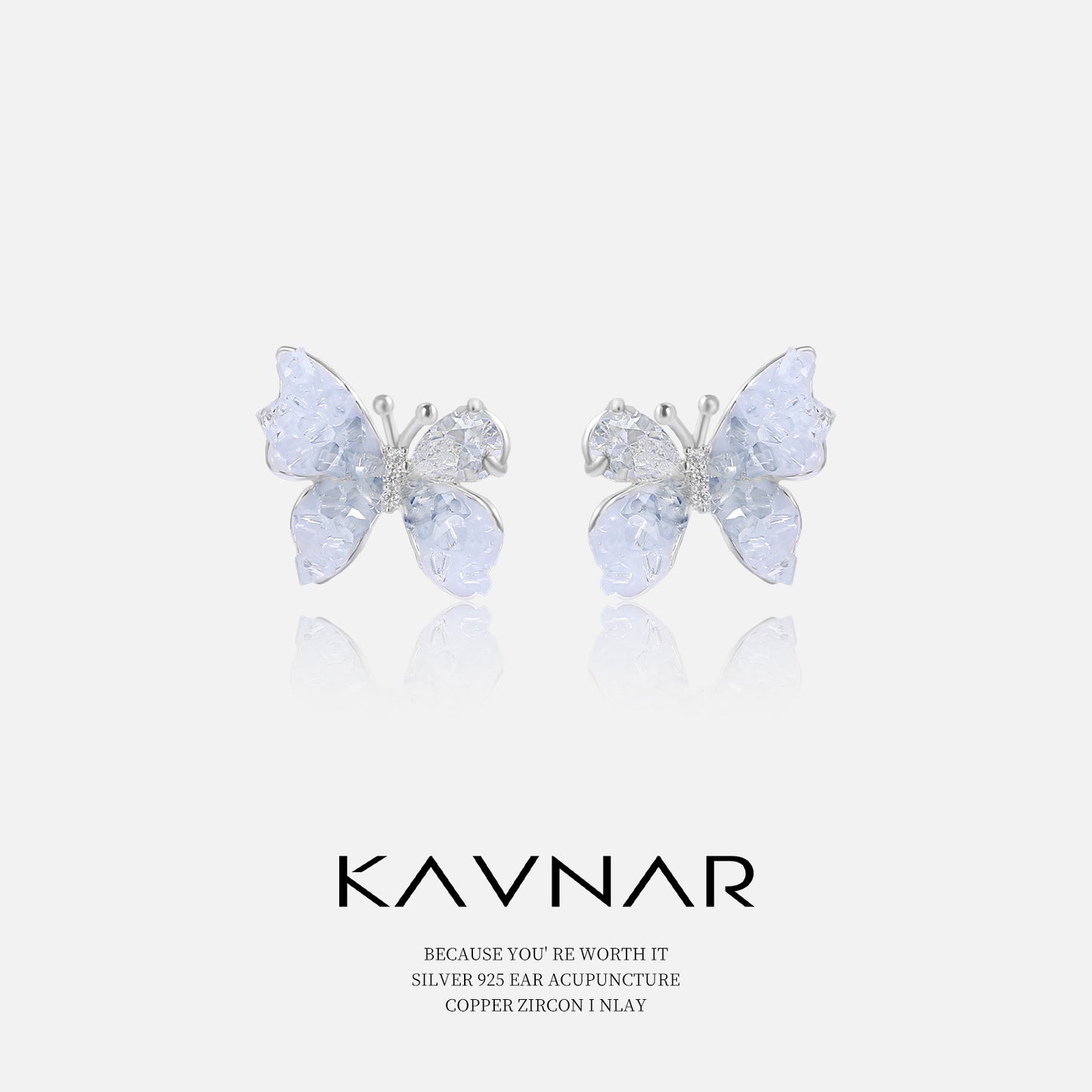 Crystal Sterling Sier Needle Butterfly Light Luxury Minority Super Fairy Stud Earrings