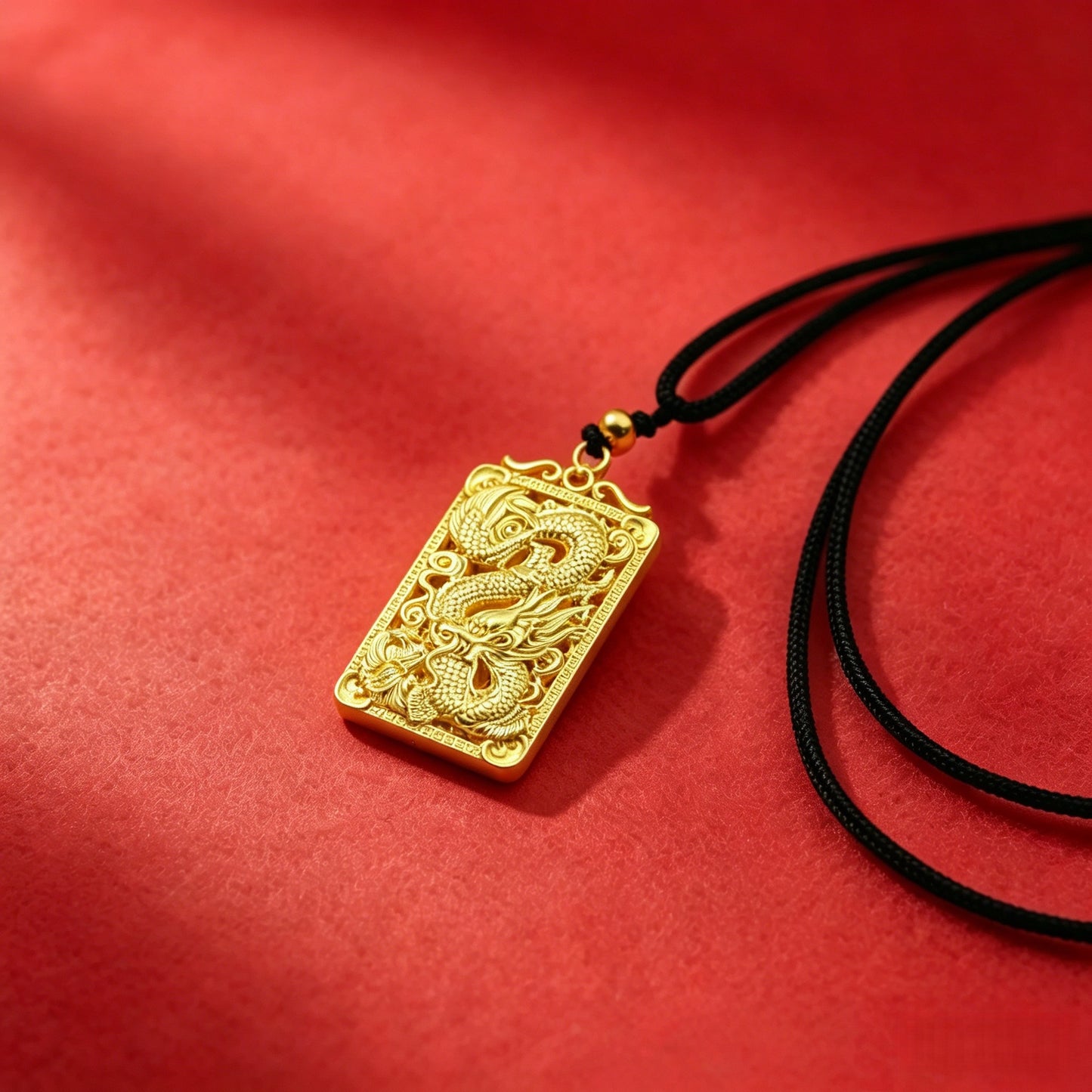 Longevity Lock Safety Hollow Bell Braid Rope Fu Female Golden Necklace