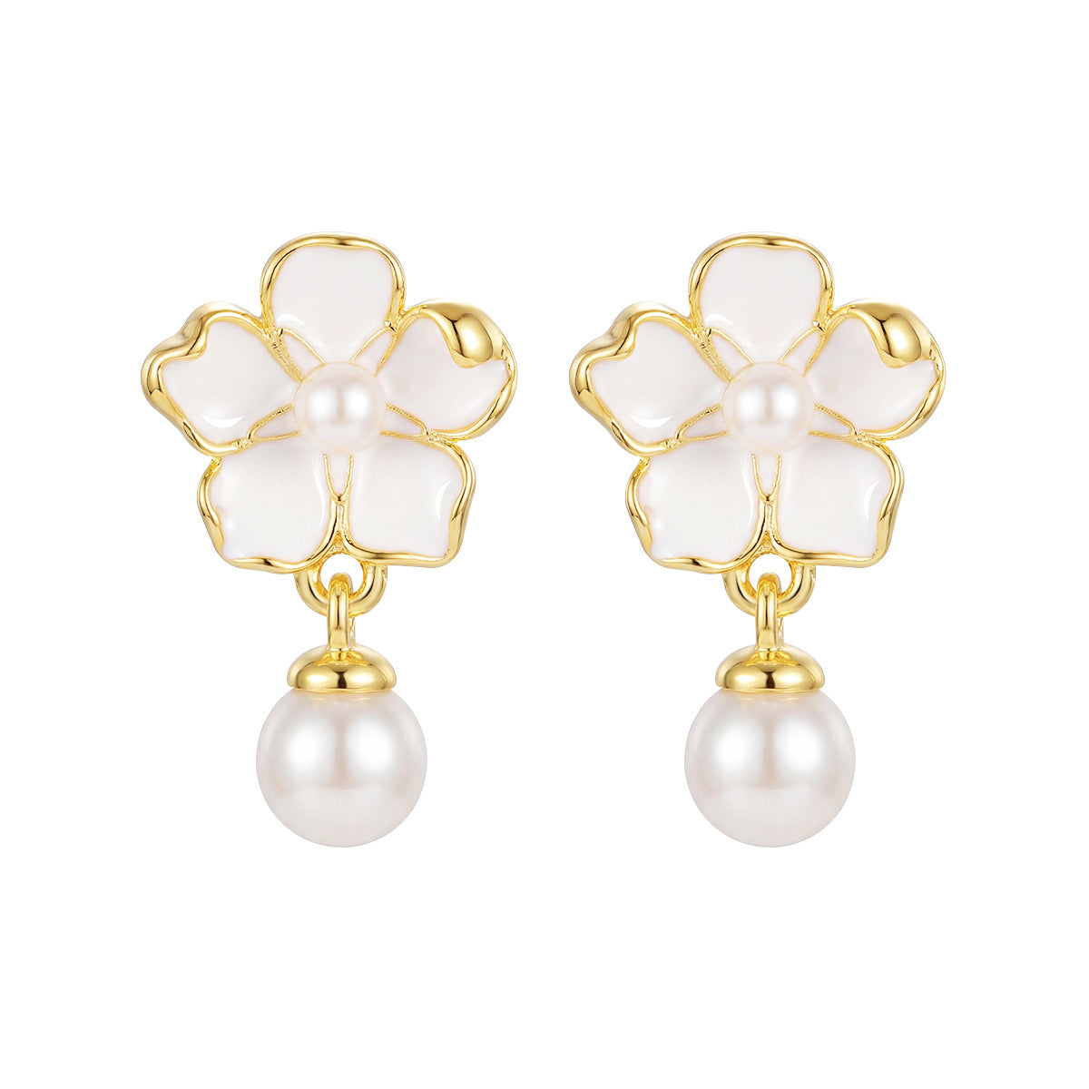 Floras Pearl Exclusive Guardian Flower God Light Luxury Minority Design Earrings