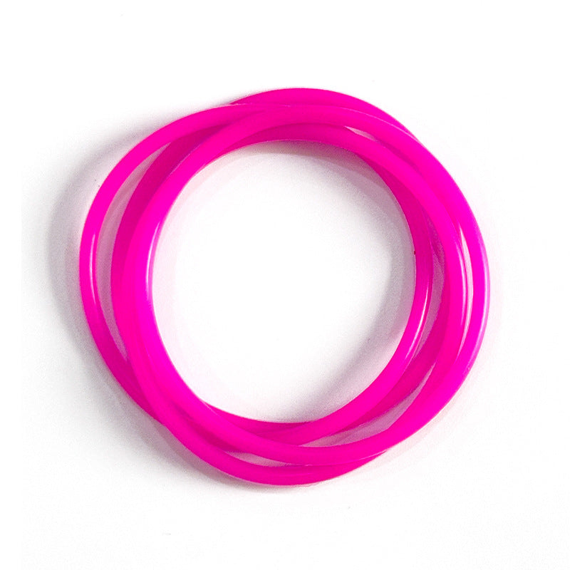 Children's Rainbow Rubber Band Silicone Luminous Tie Bracelets
