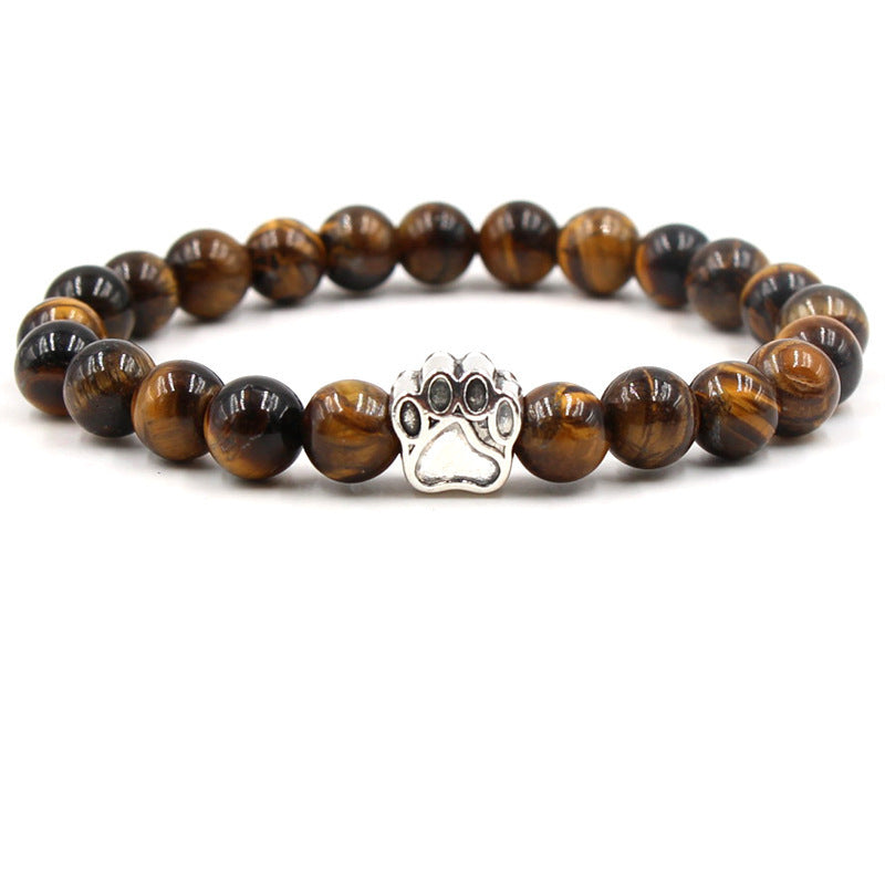 Holiday Gift Beaded Adjustable Foot Volcanic Rock Obsidian Turquoise Dog's Bracelets