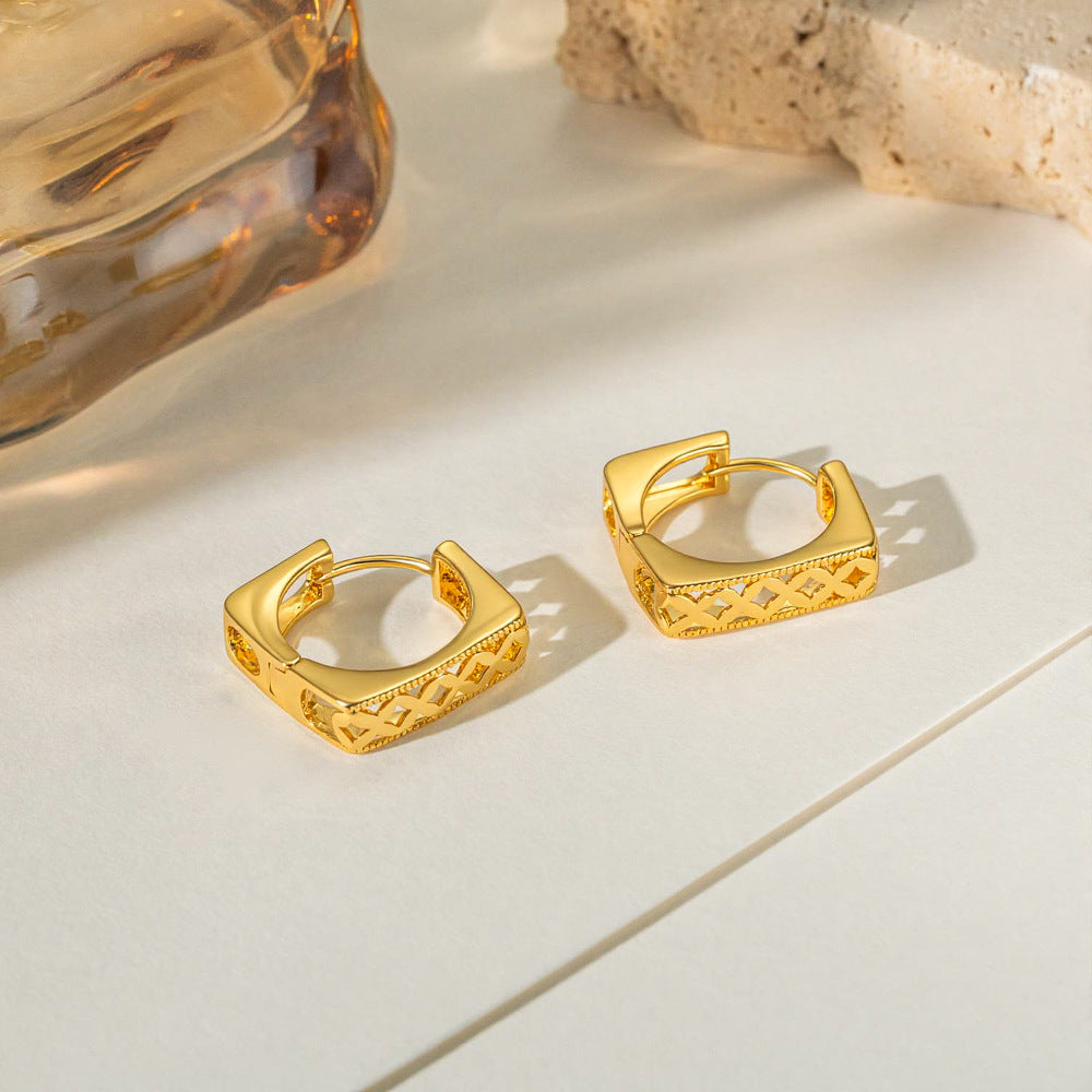 Clip Real Gold Color Protection Hollow Affordable Luxury Fashion Elegant Ear Buckle