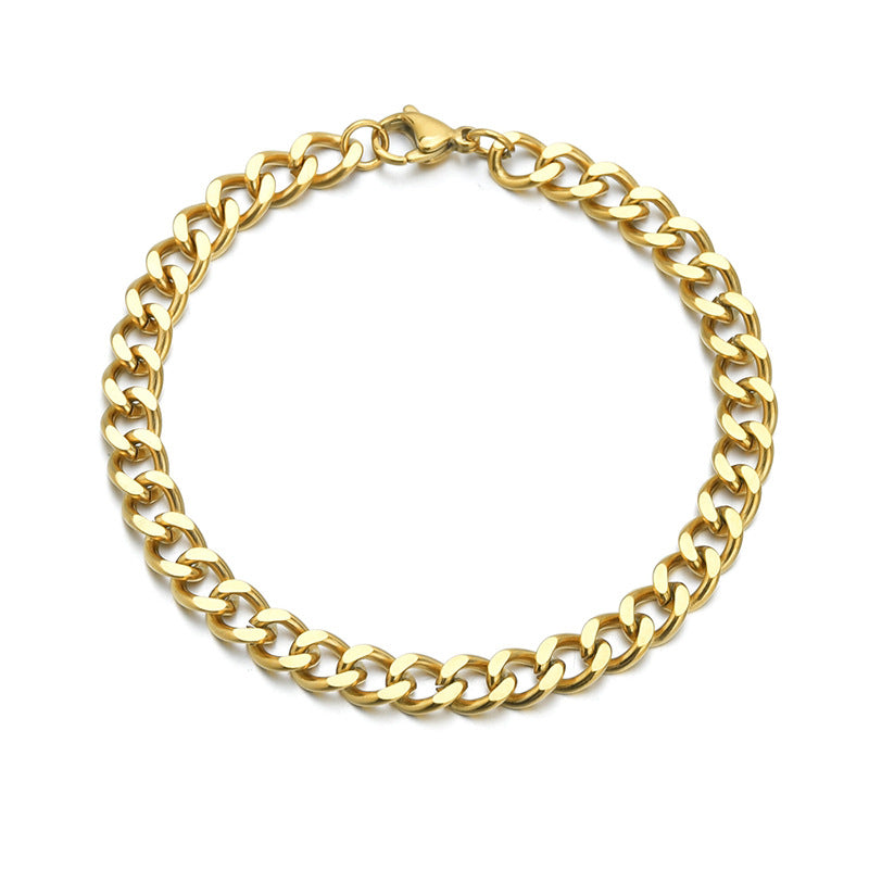 Men's Trendy Cuban Link Chain Titanium Steel Personality Means Bracelets