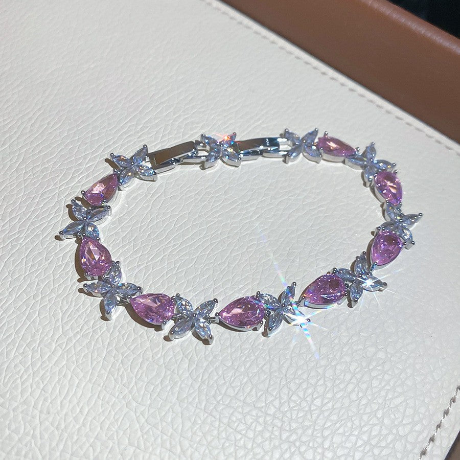 Sweet Pink Zircon Korean Artsy Light Bracelet