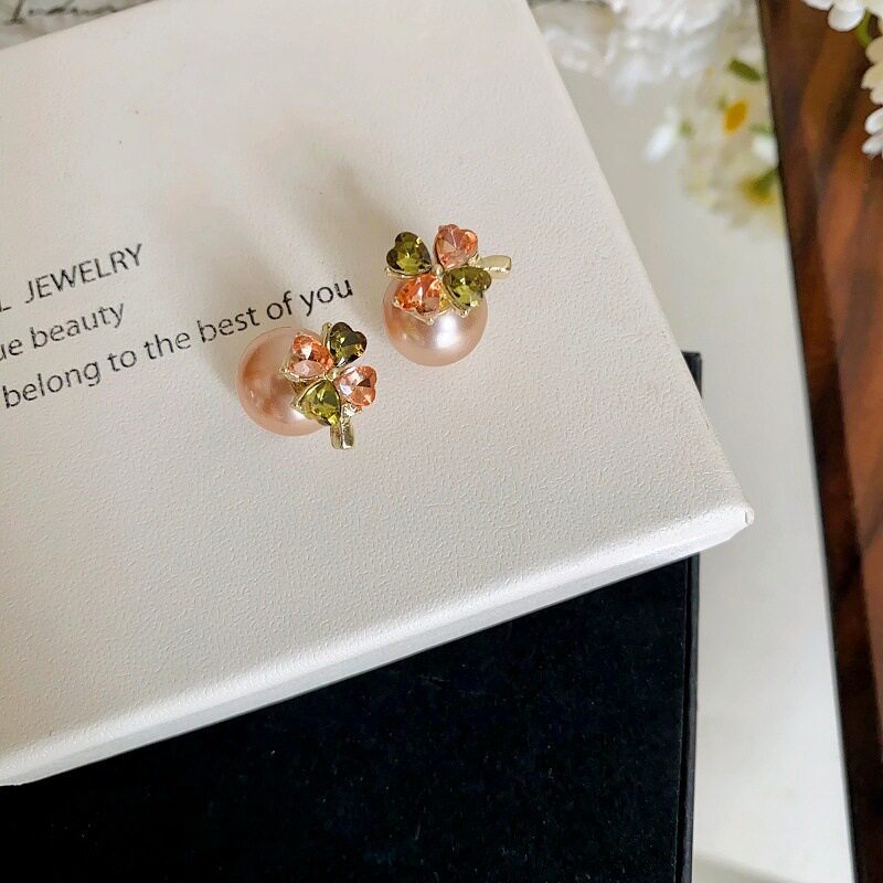 Women's Cold Style Colorful Crystals Pearl Small Rings