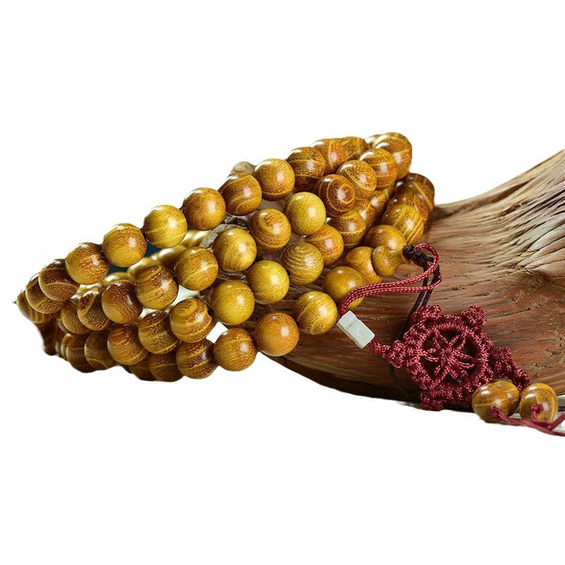 Women's & Men's Natural Gold Sandalwood Beads Fashion Collectible Artsy Bracelet