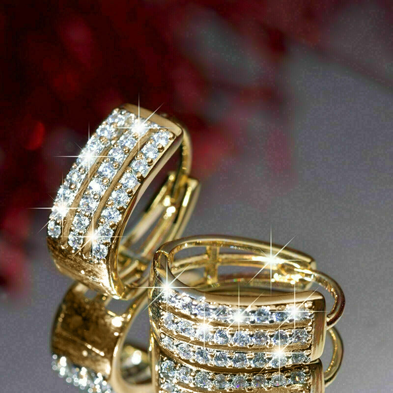 Exaggerated Elegant Zircon Personalized Clip Valentine's Day Ear Buckle