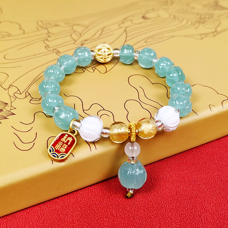 Glaze Light Luxury High-grade Color Fluorite Hydrangea Bracelet