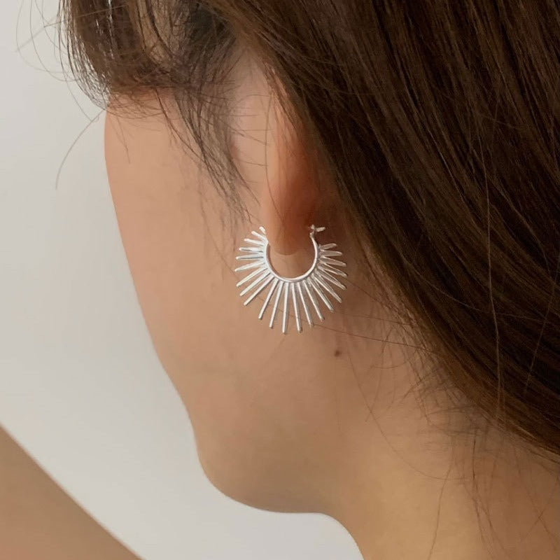 Sunflower Ray Female Exaggerated Hip Hop Sweet Cool Design Earrings