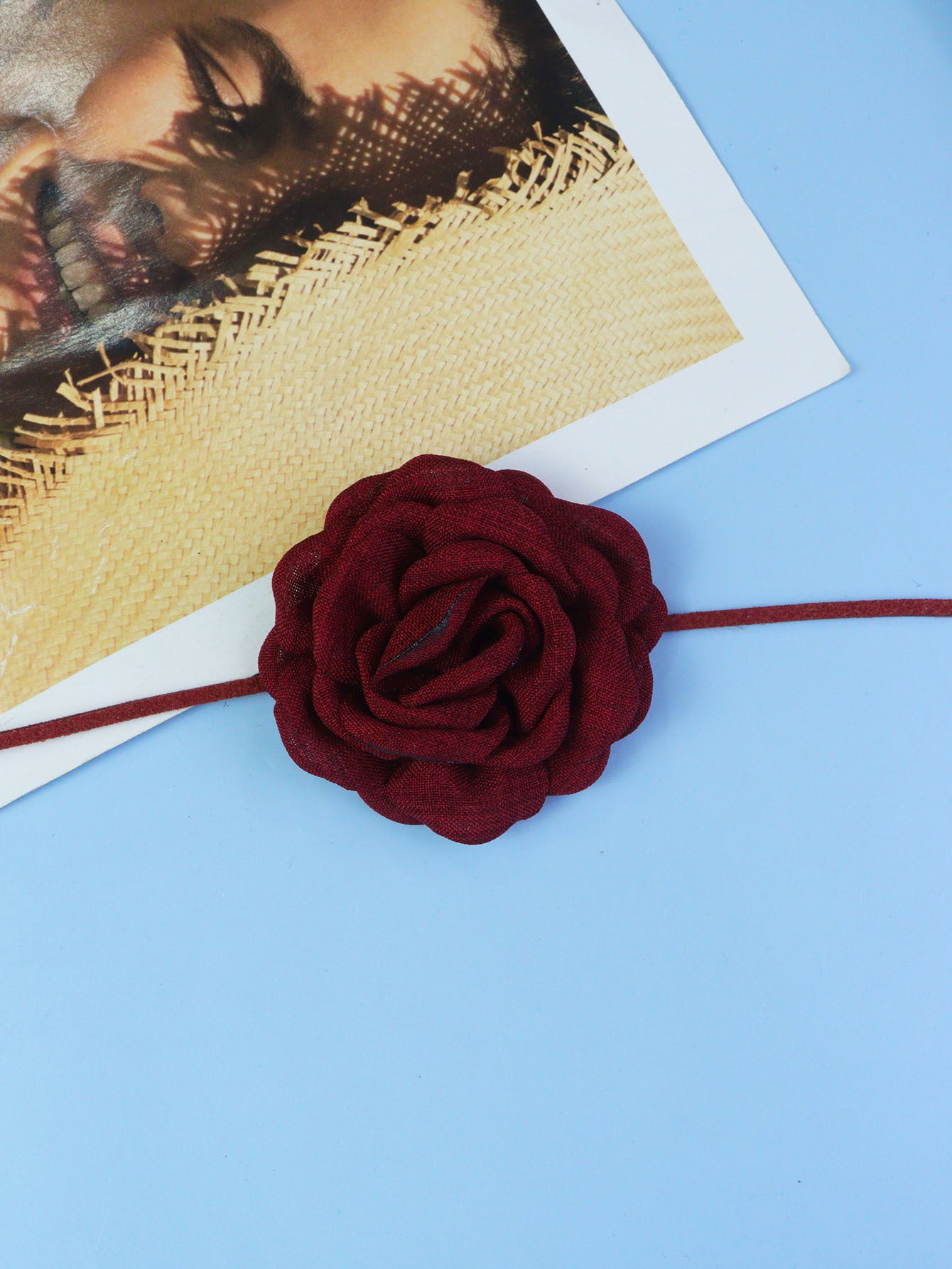 Women's Flower Strap Three-dimensional Rose Collar French Necklace
