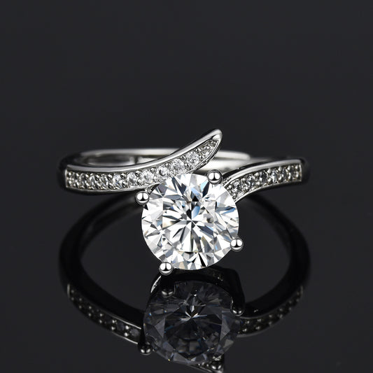 Women's Hearts Arrows Zircon 2 Karat Classic Ring