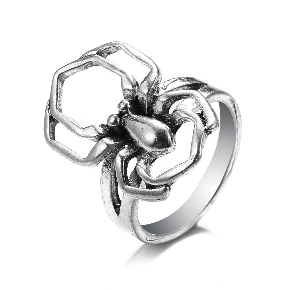 Knuckle Female Personality Rose Skull Spider Rings