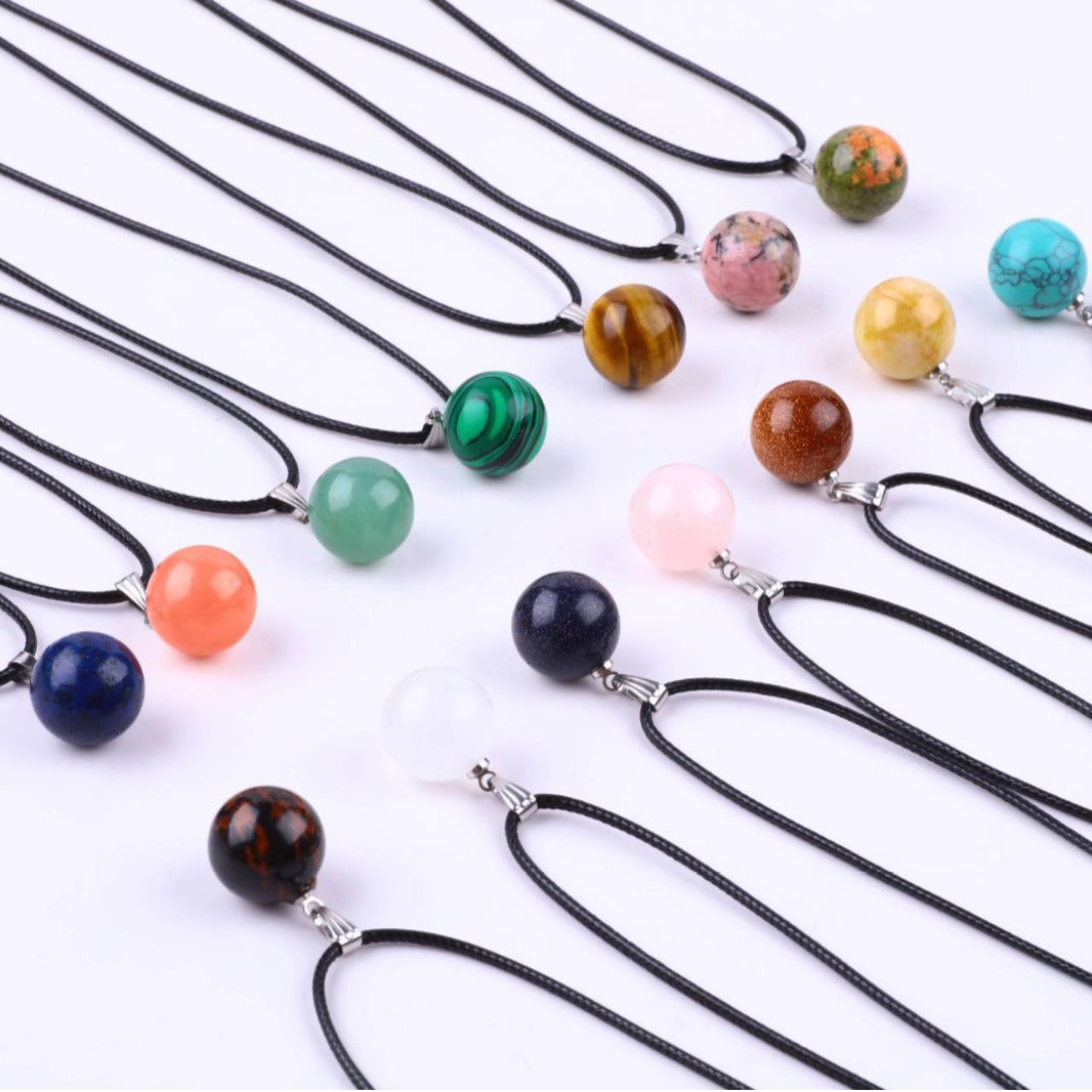 Stone Ball Punch Round Accessories Colorful Crystal Pendants