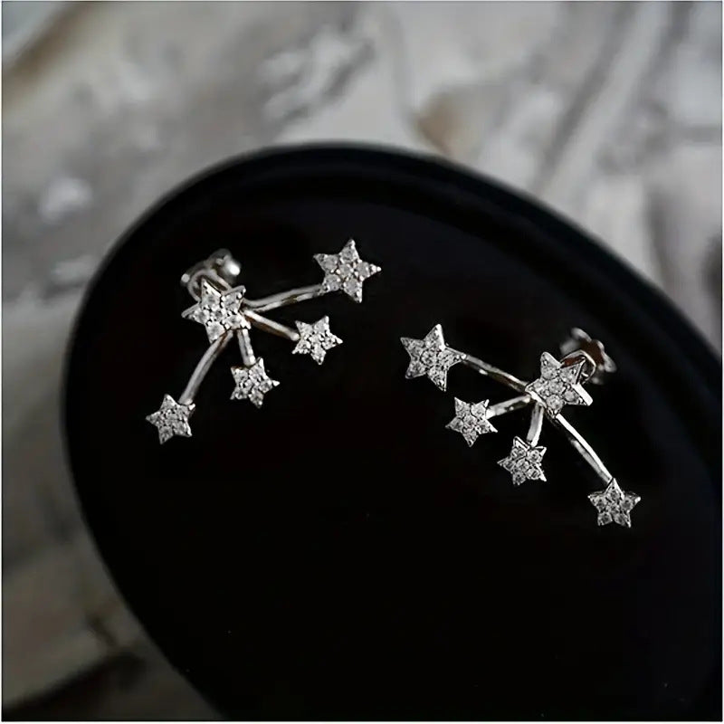 Shining Diamond Ear Clip Female Special Interest Light Luxury High Stud Earrings