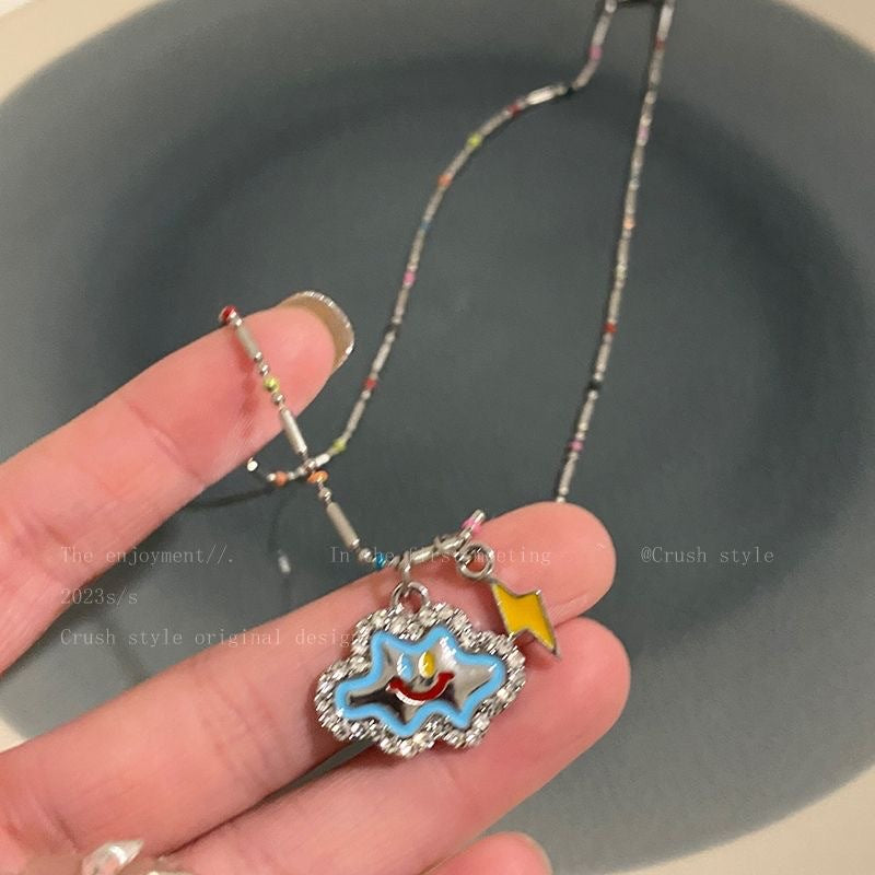 Beads Female Style Milk Cool Cute Wild Color Dopamine Clavicle Necklace
