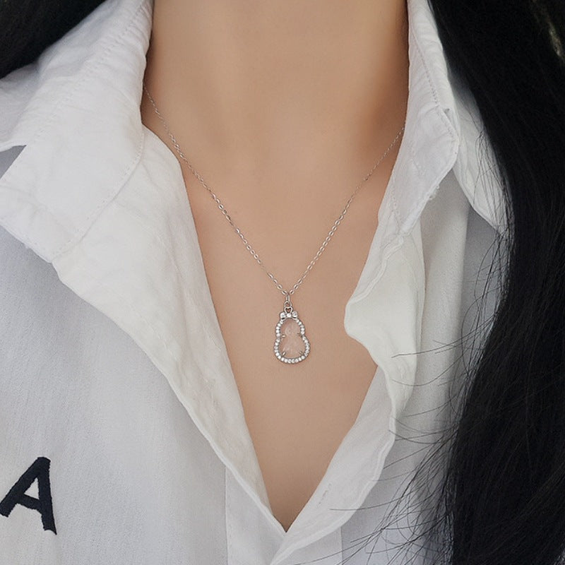 Women's Gourd Summer Versatile Chinese Style White Chalcedony High-grade Necklace