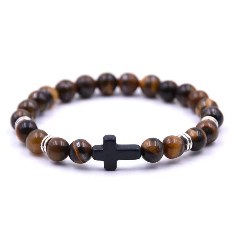 Agate Stone Cross Tigereye Volcanic Fashion Turquoise Bracelets
