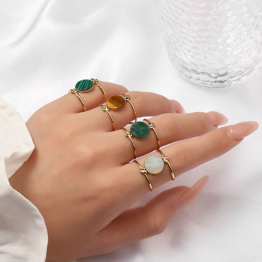 Women's Natural Stone Minimalist Light Luxury Red Rings