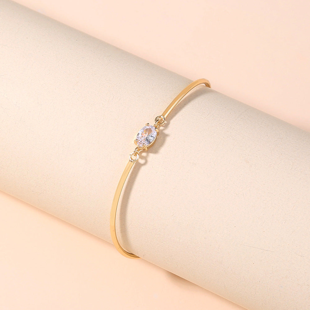 Women's Rhombus Zircon Metal Elbow Simple Temperamental Bracelets