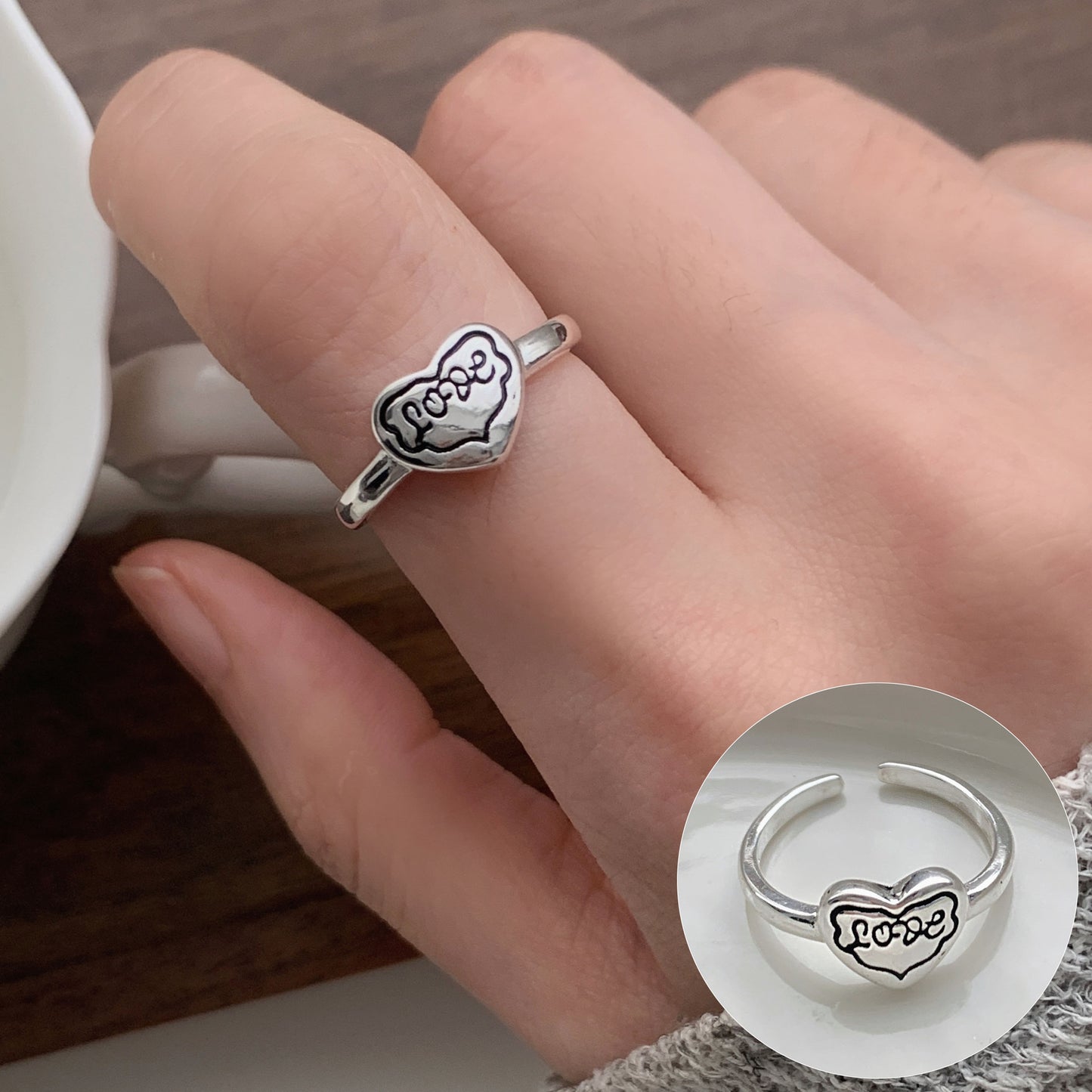 Roman Numeral Female Retro Fashion Chain Open Hip Hop Ring