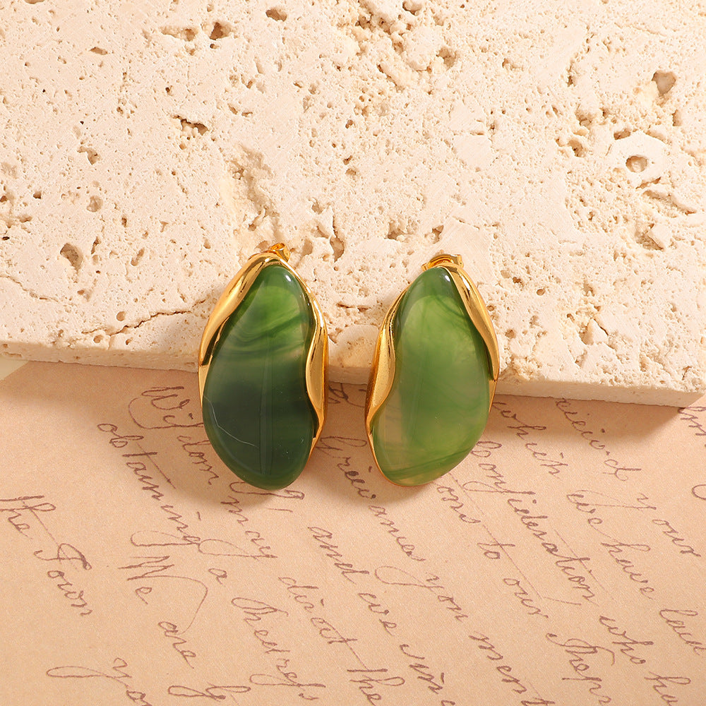 Stainless Steel Resin Fashion Elegance Retro Earrings