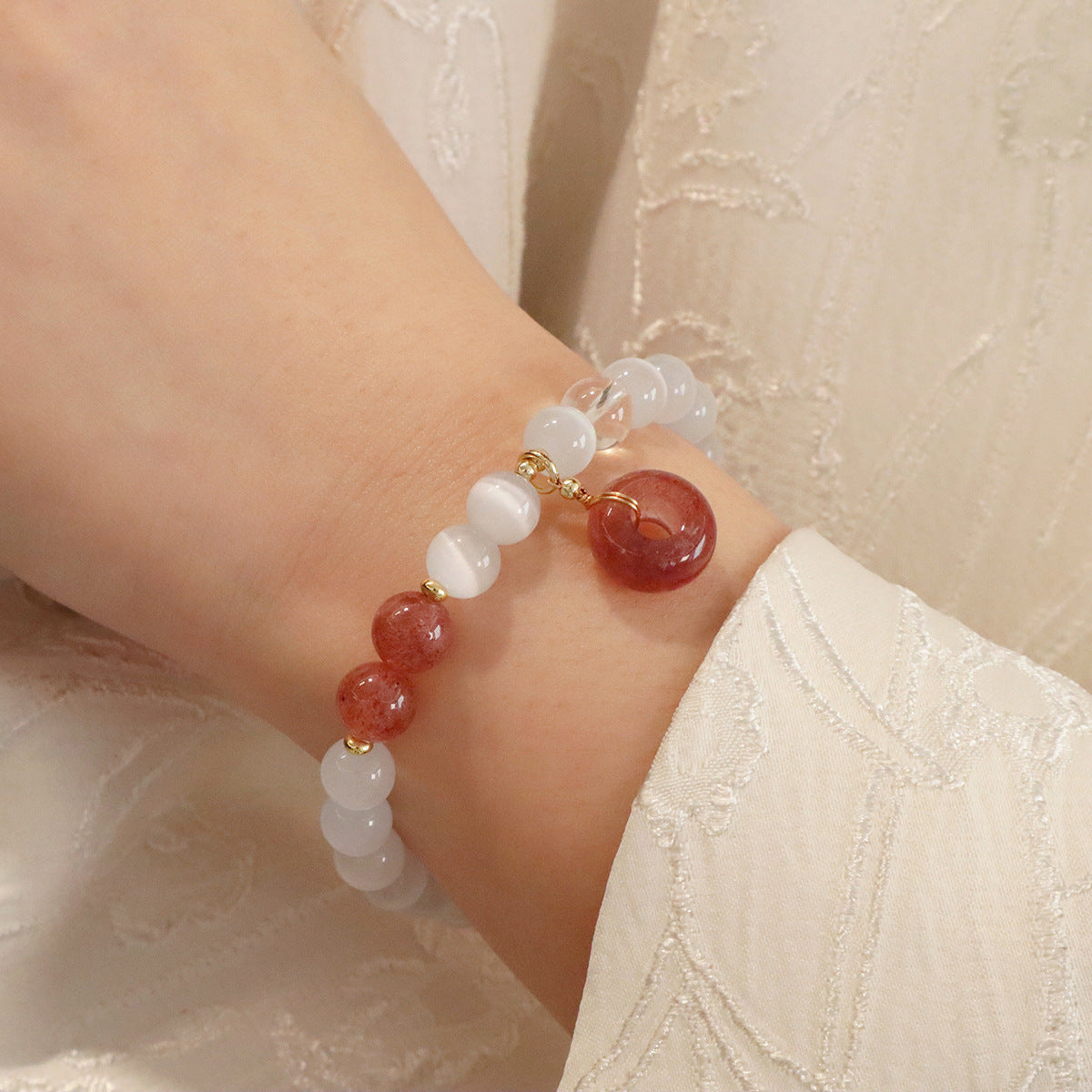 Opal Peace Buckle Beaded National Fashion Chinese Style Design Bead Bracelets