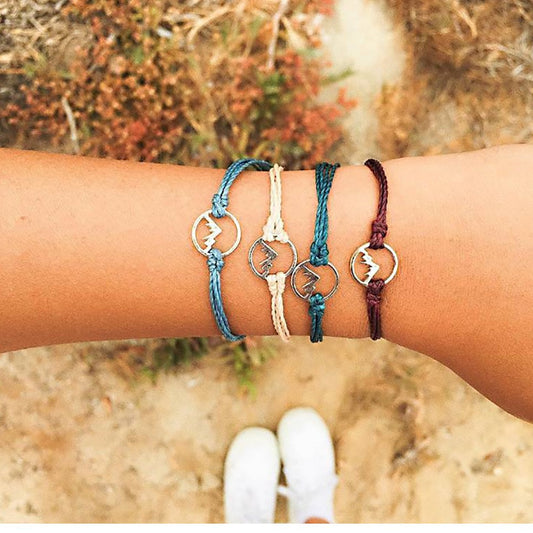 Women's Bohemian Vintage Weave Colorful Mountain Charm Suit Fashion Bracelet