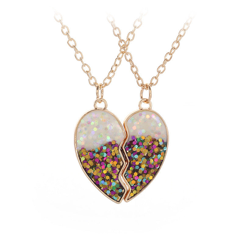 Children's Gold Powder Epoxy Love Fashion Letter Necklaces