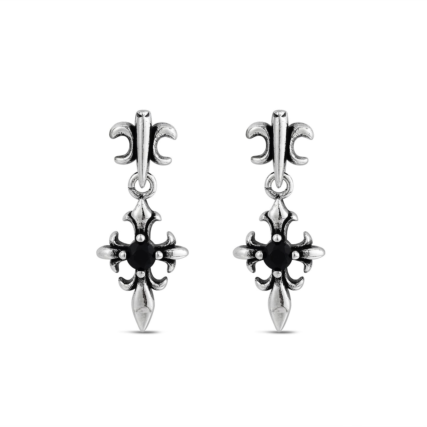 Women's & Men's Scout Flower Sterling Sier Retro Distressed Light Luxury Personality Stud Earrings