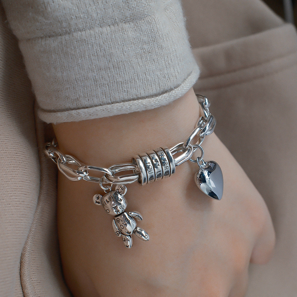 Women's Luxury Iti Bear Heart Simple Niche High Bracelet
