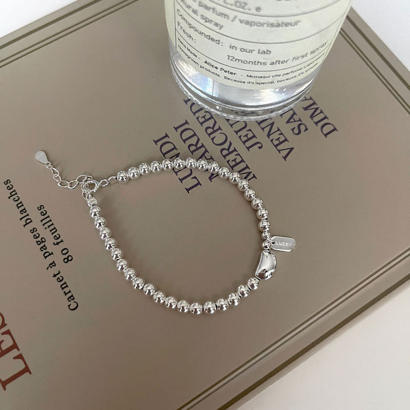 Women's Simple Beanie Autumn Lucky Bean Square Plate Birthday Bracelet