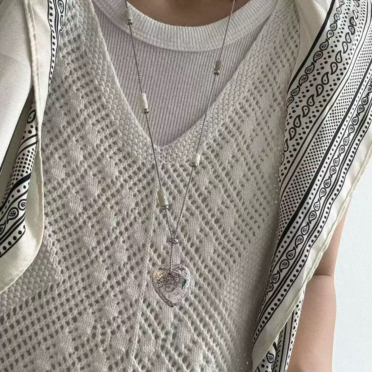 Women's Titanium Steel String Beads Chain Sweet Cool Necklace