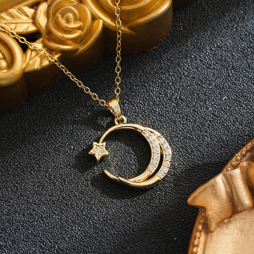 Women's Star Moon Zircon High-grade Clavicle Chain Necklace
