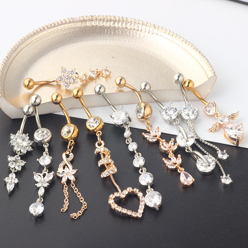 Mix Match Zircon Navel Suit Human Body Rings