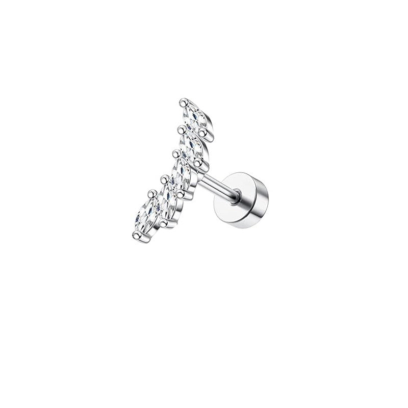 Women's Stainless Steel Screw Ear Bone Fashion Rings