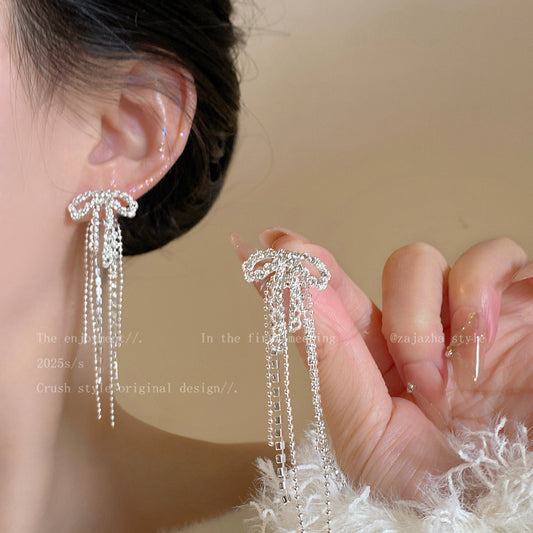 Women's French Retro Lace Strap Bow Fashion Earrings